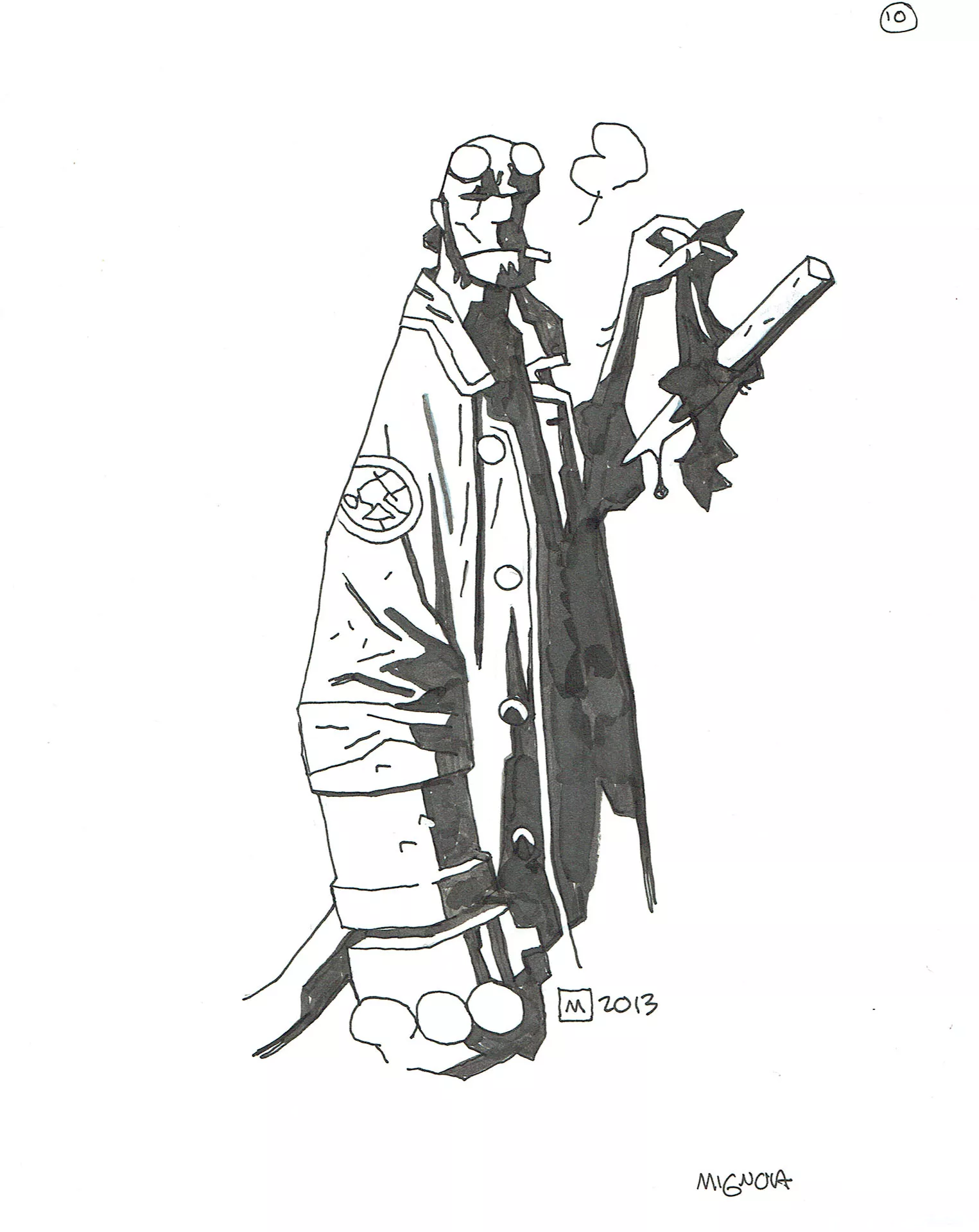 Mike MIGNOLA — Hellboy with bat