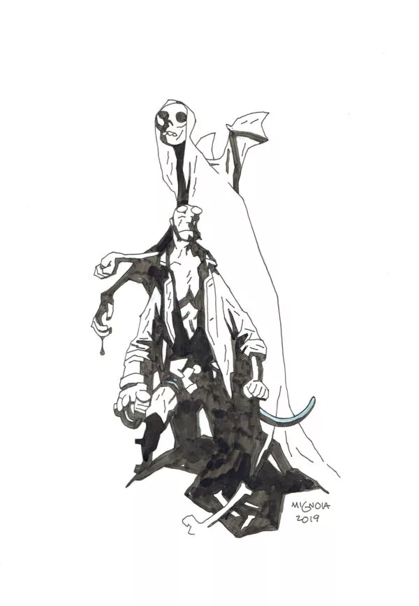 Mike MIGNOLA — Hellboy avec monstre
