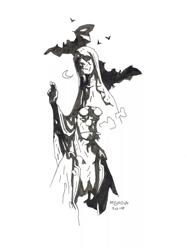 Mike MIGNOLA — 194 – Hellboy avec statue