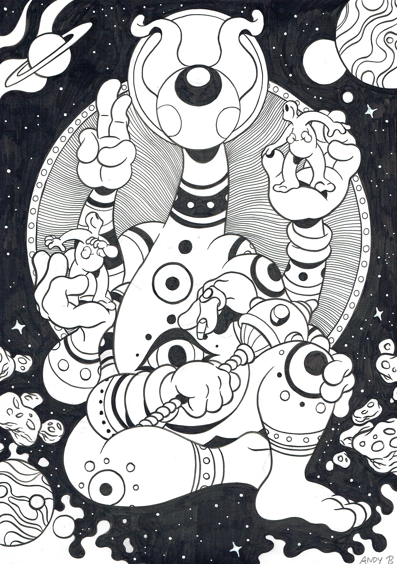 Andy BARRON — Om — Illustration 2 (with 2 Oms)