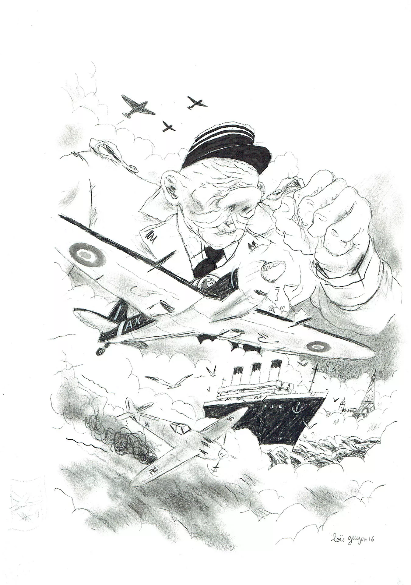 Loïc GUYON — The aerial photographer — Illustration for a print