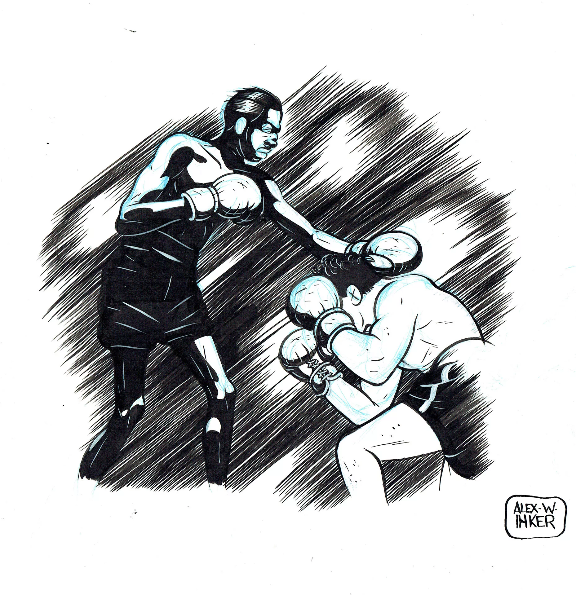 Alex W. INKER — Panama Al Brown — illustration for a print