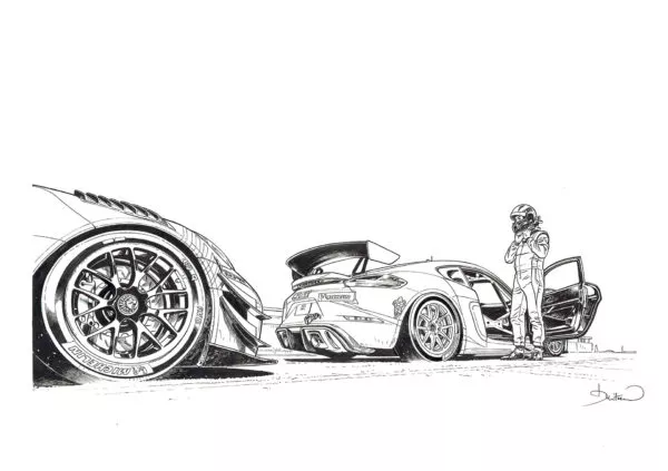 Benjamin BENETEAU — Porsche Club Motorsport France — Illustration - Ledenon Poster