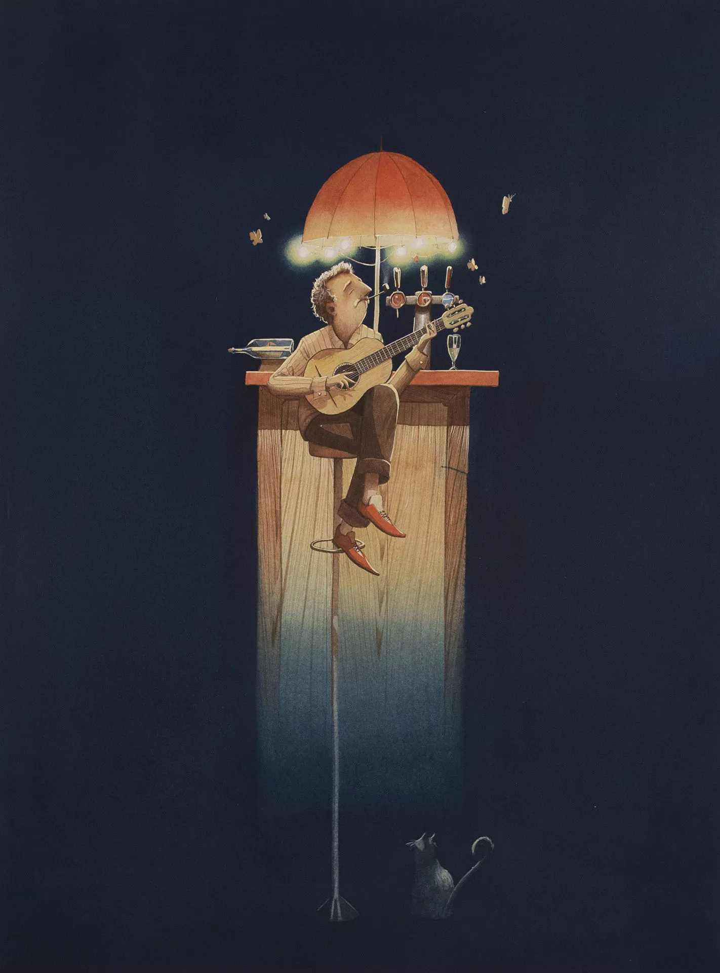 Thibault PRUGNE — Illustration – French singer Georges Brassens
