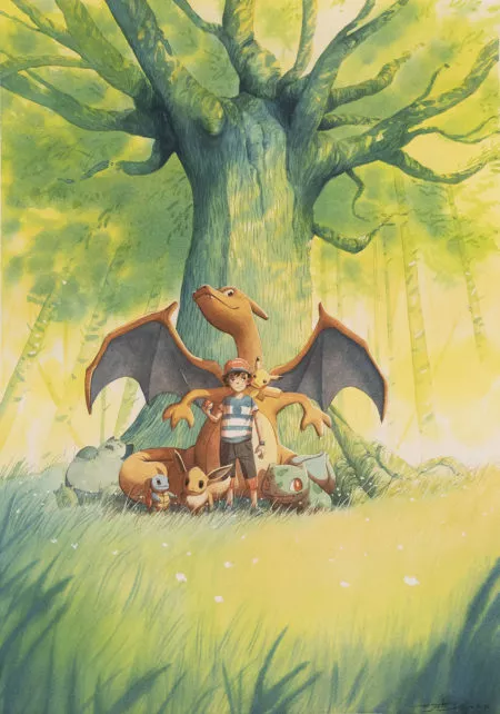 Thibault PRUGNE | Illustration Poster – Pokemon – Carapuce, Évoli, Dracaufeu, Sacha, Pikachu, Bulbizarre — Page 