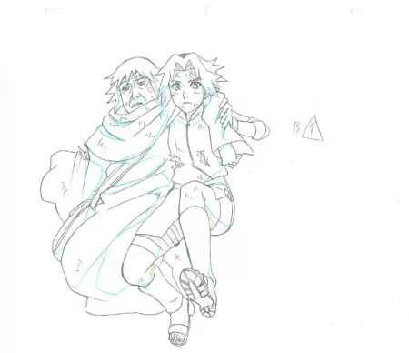  KISHIMOTO Masashi - NARUTO | 669 – Sakura and Chyo – Genga B1 — Page 