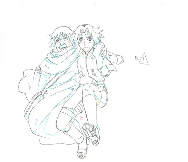 KISHIMOTO Masashi - NARUTO — 669 – Sakura and Chyo – Genga B1