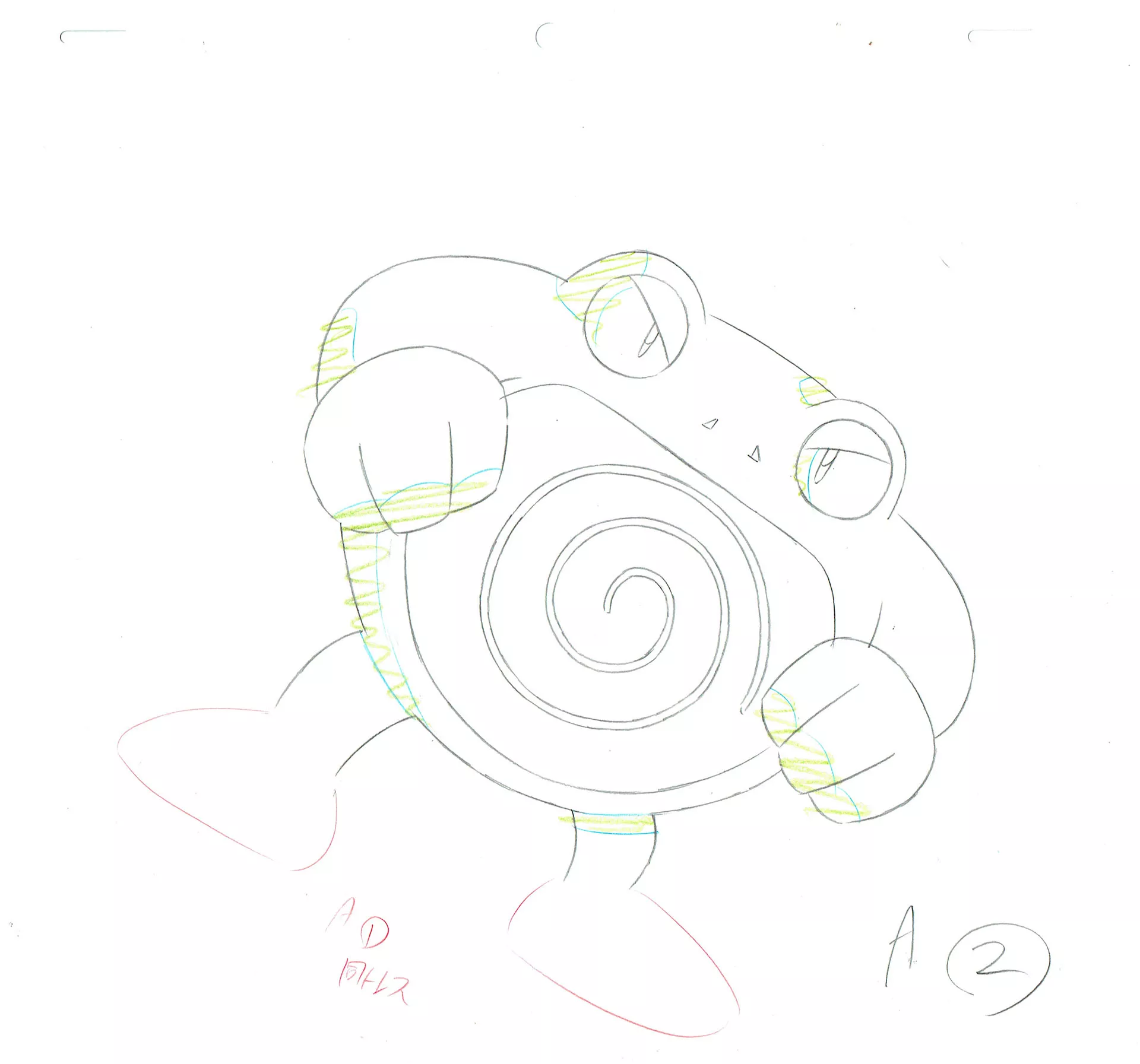 SUGIMORI Ken - POKEMON — 1000 – Tartard – Genga  – A2