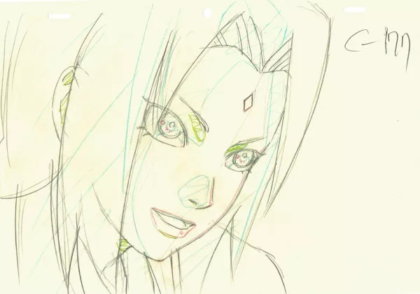 KISHIMOTO Masashi - NARUTO — 585 – Naruto Shippuden – Tsunade – Correction genga