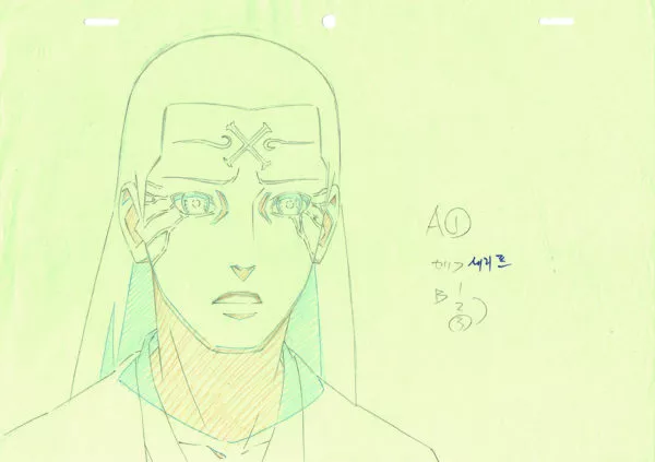 KISHIMOTO Masashi - NARUTO — 596 – Naruto Shippuden – Hizashi Hyuga – Genga corrrection