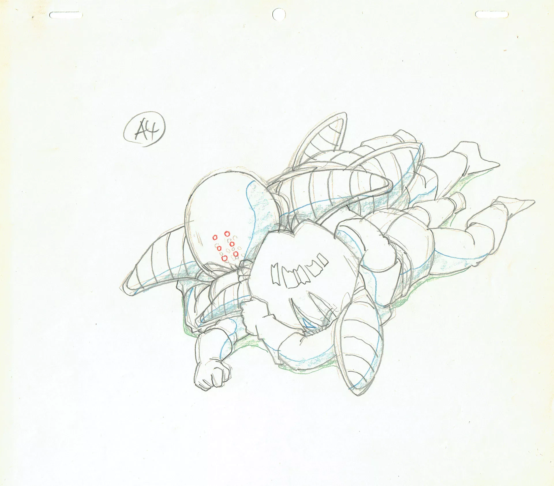 TORIYAMA Akira - DRAGON BALL — 2005 – Dragon Ball Z – Son Gohan and Krillin – Episode 94 (Namek saga) – Genga A4