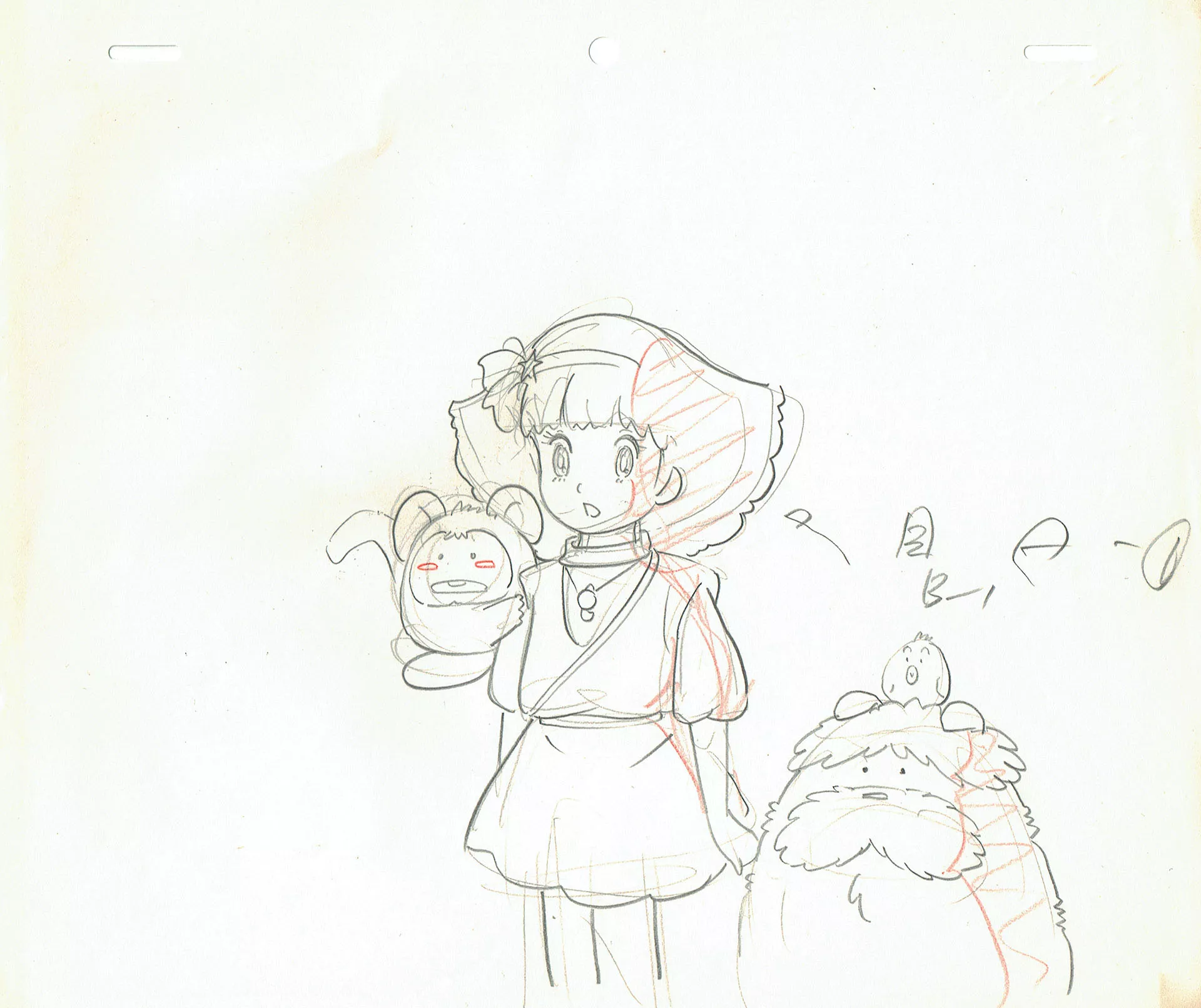  SHUDO Takeshi - Magical Princess Minky Momo | 1980 – Magical Princess Minky Momo – Momo, Sindbook, Mocha and Pipil – Genga — Page 
