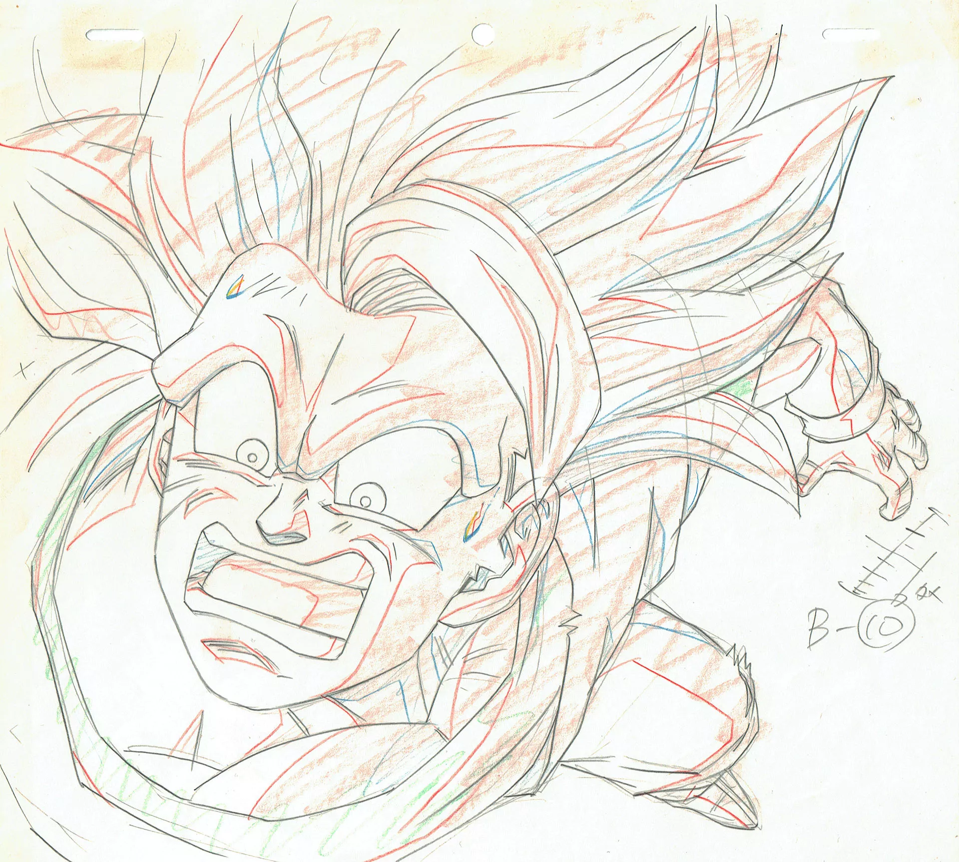 TORIYAMA Akira - DRAGON BALL — 2295 – Dragon Ball Z – Son Goku Super Saiyan 3 – Genga