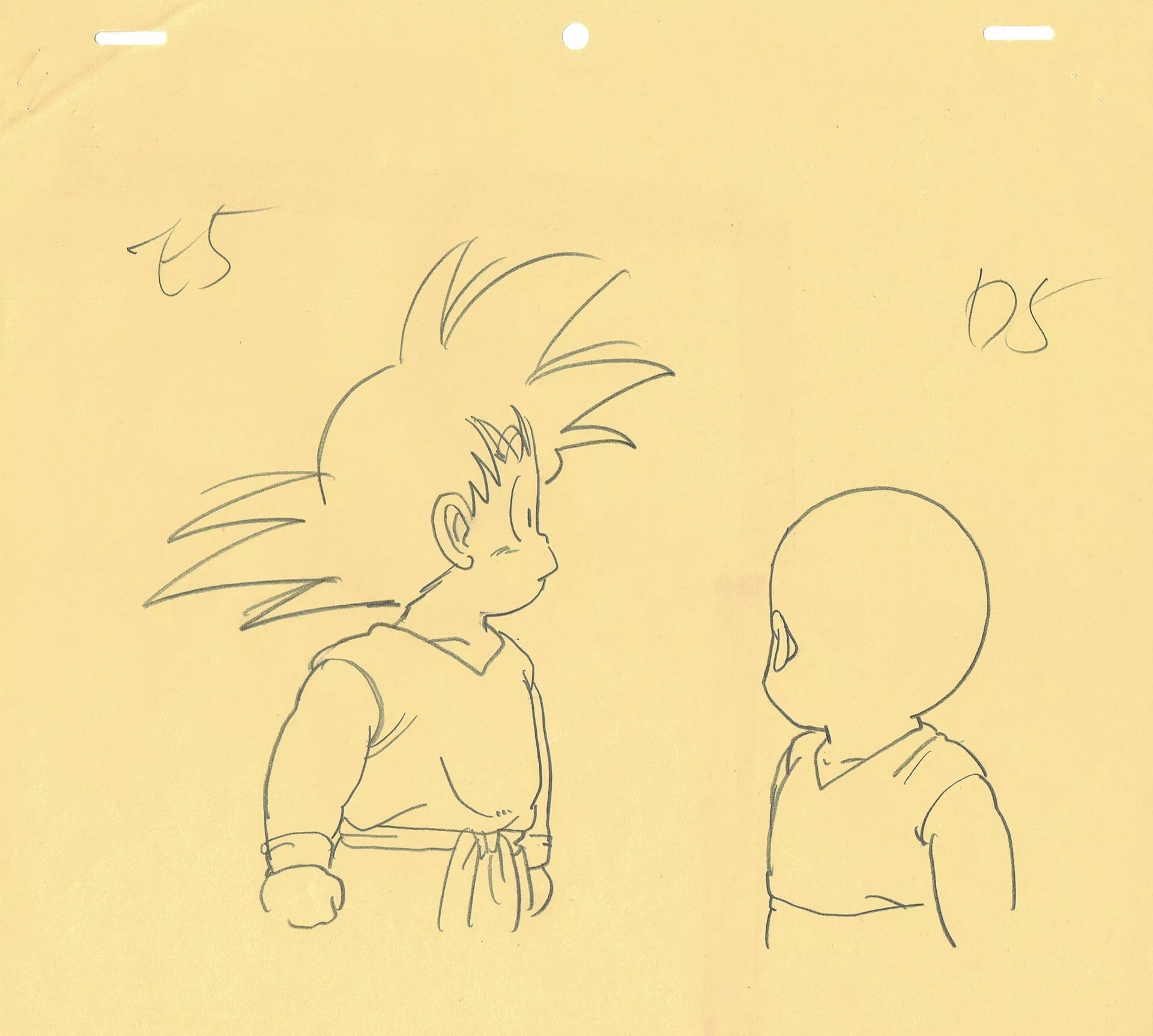 TORIYAMA Akira - DRAGON BALL — 2808 – Dragon Ball – Son Goku and Krillin – OAV 3 A mystical adventure – genga correction