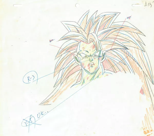 TORIYAMA Akira - DRAGON BALL — 3480 – Dragon Ball Z – Son Goku in Super Saiyan 3 mode – Doga