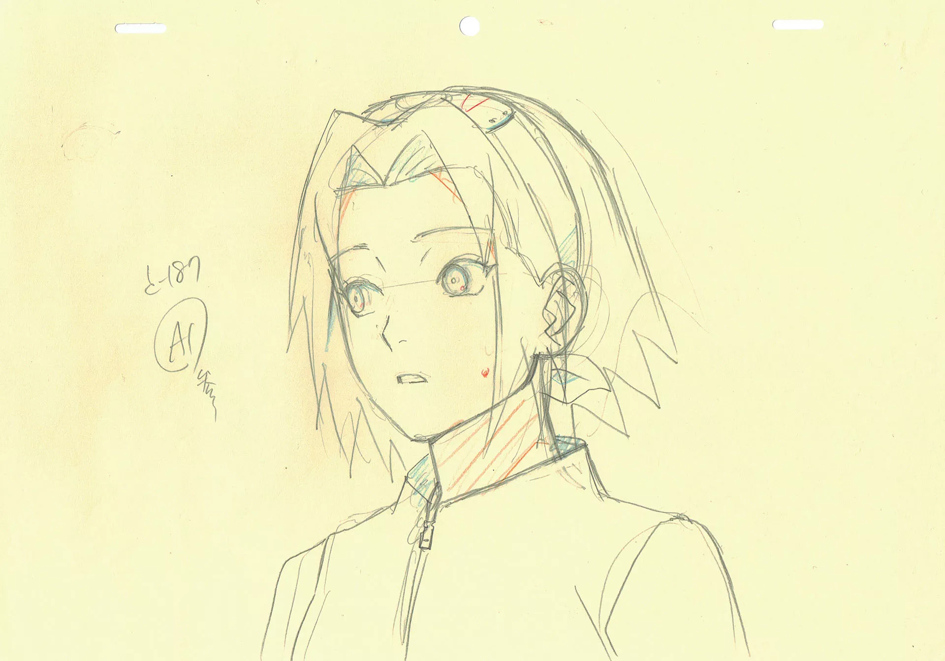 KISHIMOTO Masashi - NARUTO — 1175 – Naruto Shippuden – Sakura – correction genga