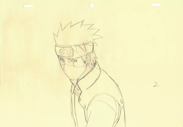 KISHIMOTO Masashi - NARUTO — 1177 – Naruto Shippuden – Kakashi – correction genga