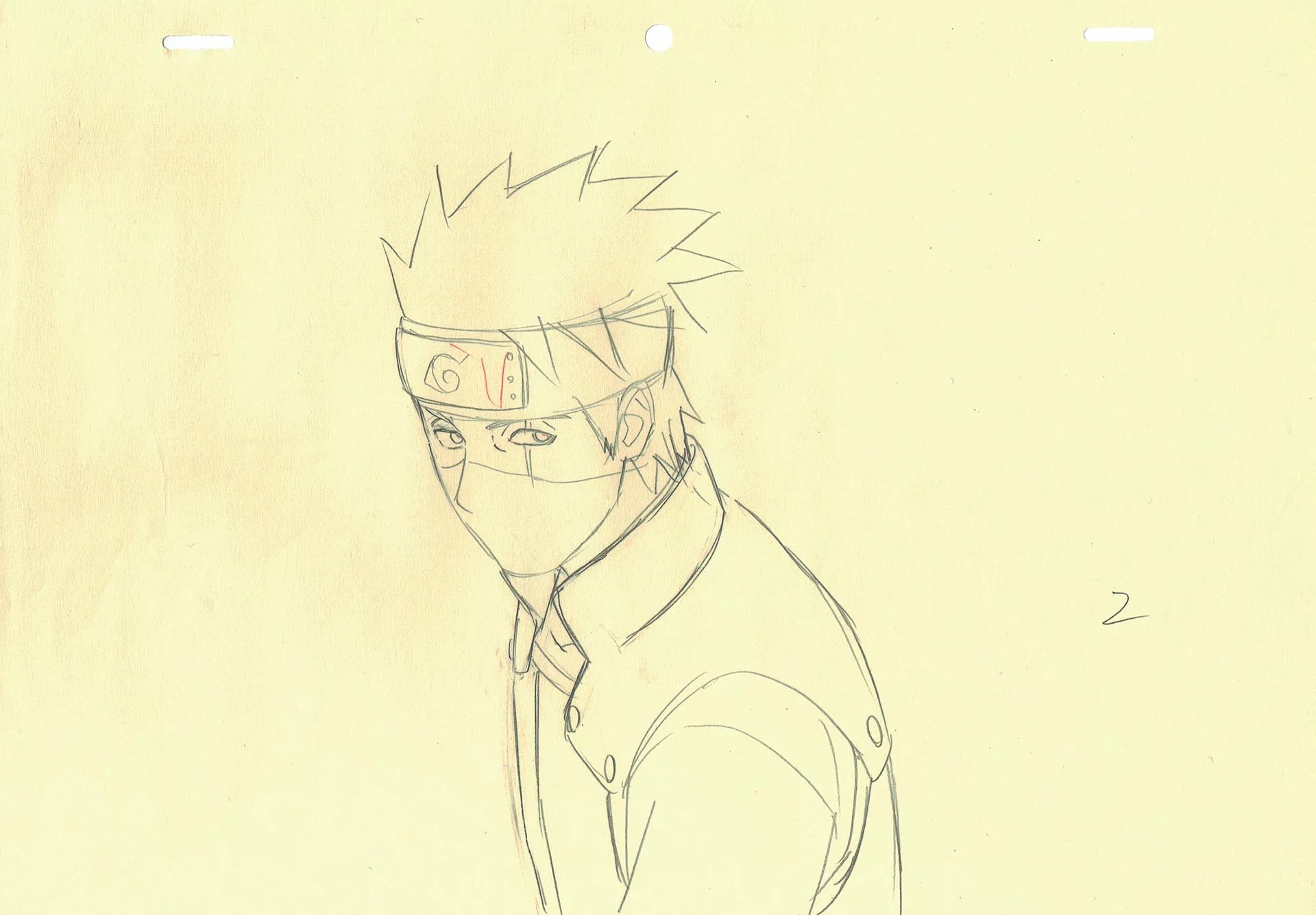 KISHIMOTO Masashi - NARUTO — 1177 – Naruto Shippuden – Kakashi – correction genga