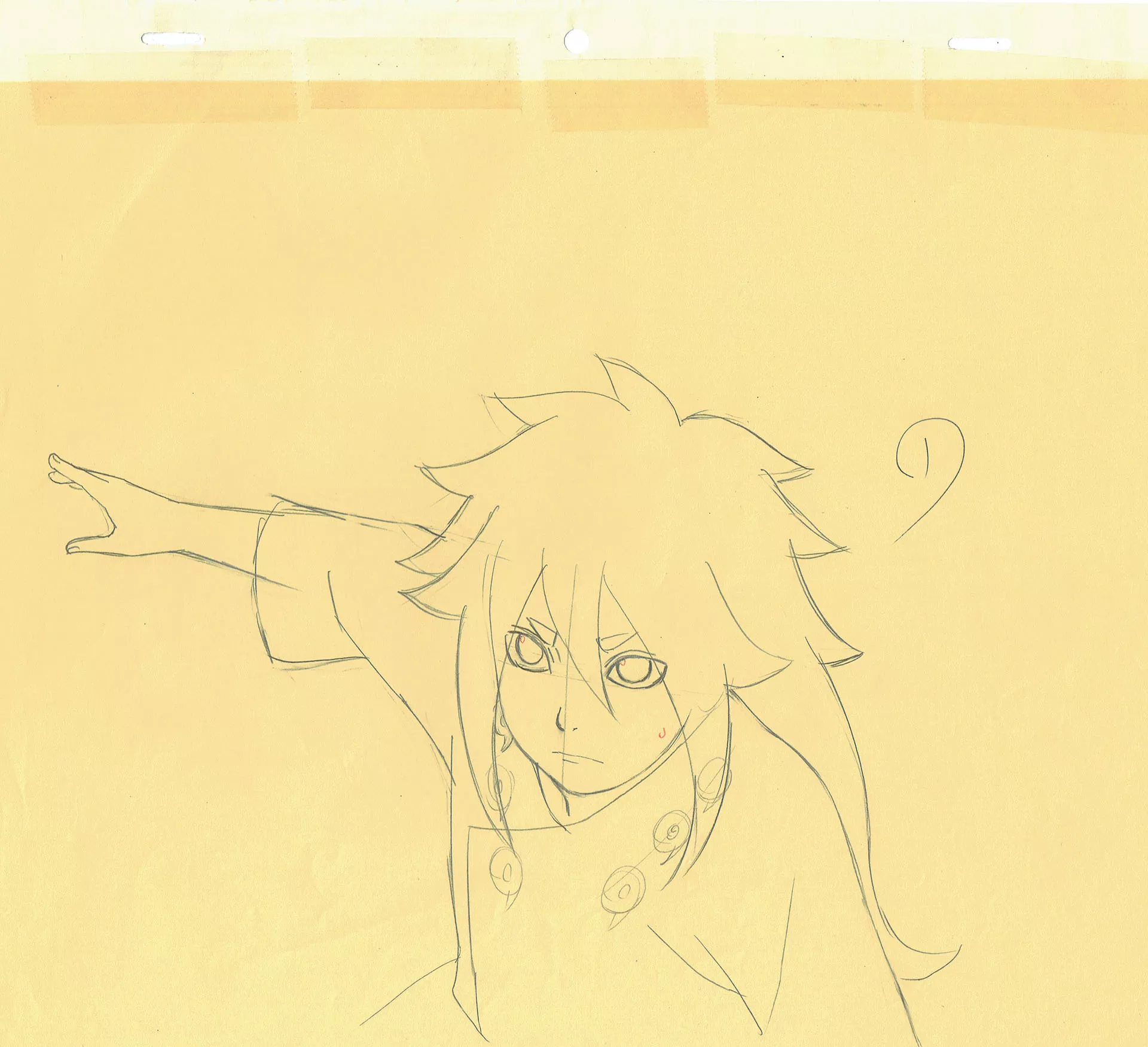 KISHIMOTO Masashi - NARUTO — 1250 – Naruto Shippuden – Indra Otsutsuki – correction genga