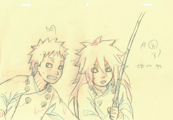KISHIMOTO Masashi - NARUTO — 1688 – Naruto Shippuden – Asura and Indra Otsutsuki – correction genga