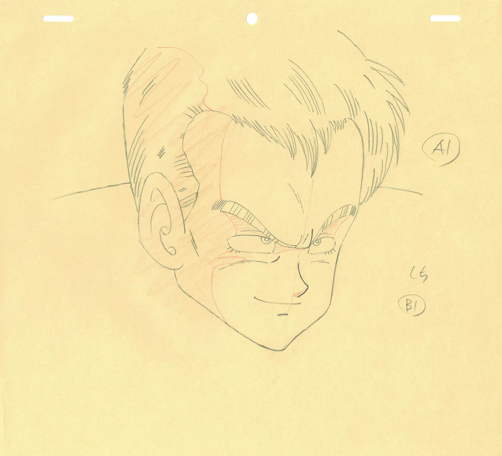 TORIYAMA Akira - DRAGON BALL — 3572 – Dragon Ball – General Blue (Ruban rouge) – Correction Genga