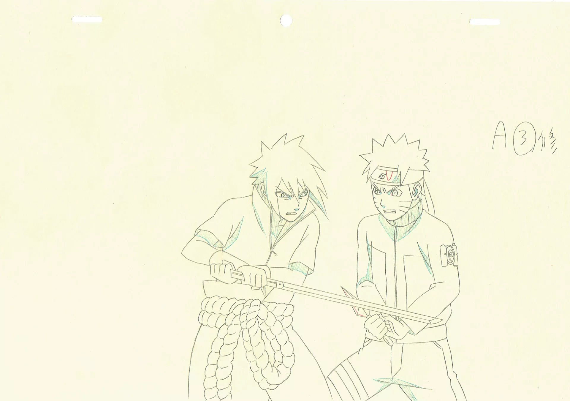 KISHIMOTO Masashi - NARUTO — 3634 – Naruto Shippuden – Naruto vs Sasuke – correction genga
