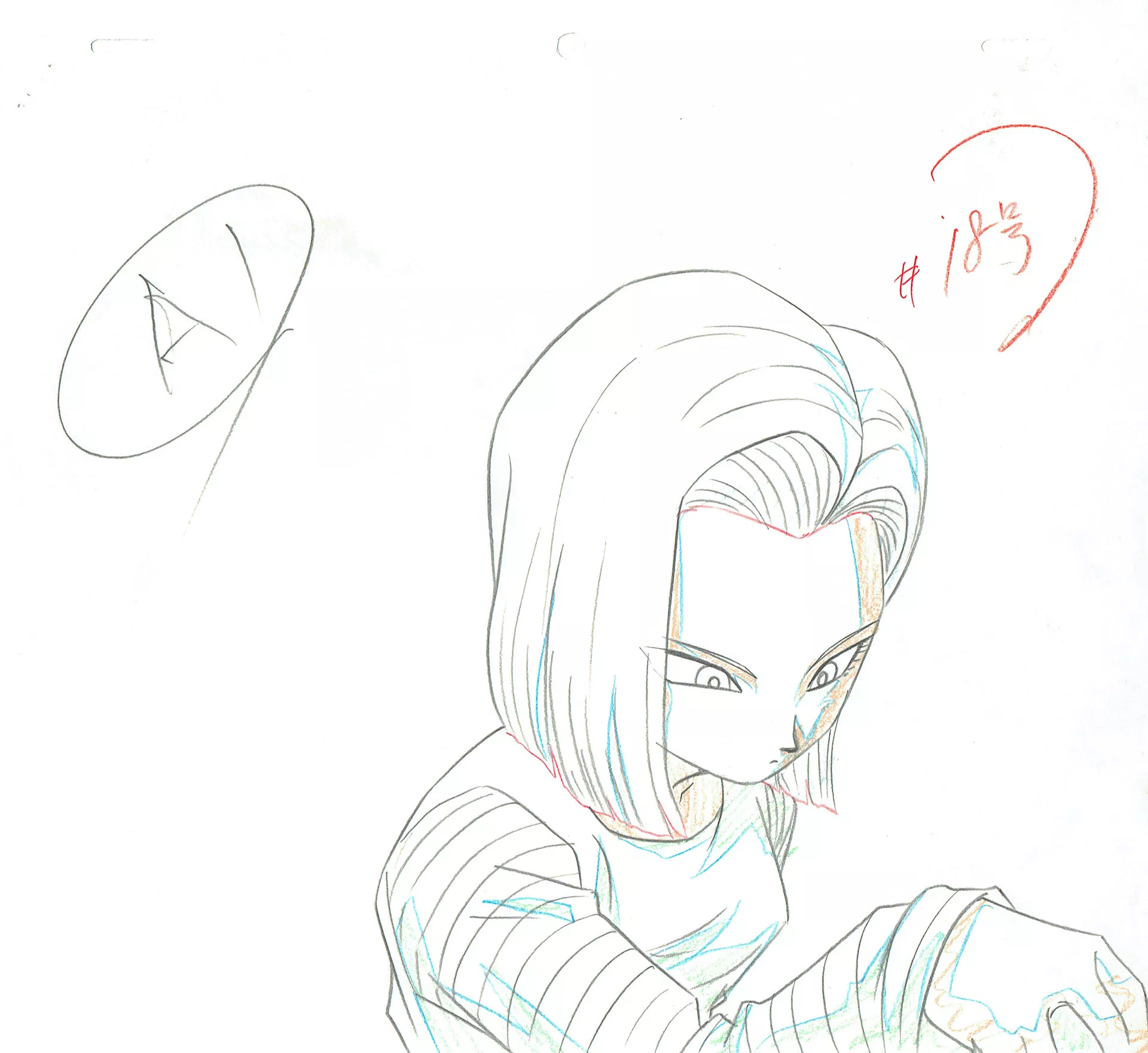 TORIYAMA Akira - DRAGON BALL — 3701 – Dragon Ball Z – Ep 214 – Cyborg C 18 – Genga