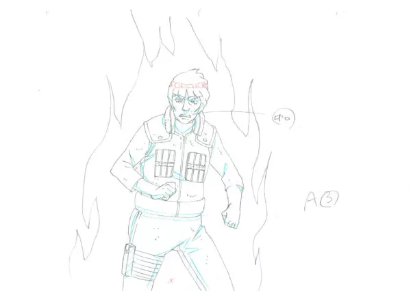 KISHIMOTO Masashi - NARUTO — 3831 – Naruto Shippuden – Gai Maito – Genga