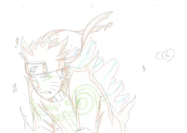 KISHIMOTO Masashi - NARUTO — 3849 – Naruto Shippuden – Naruto in Kyubi Chakra mode – Genga