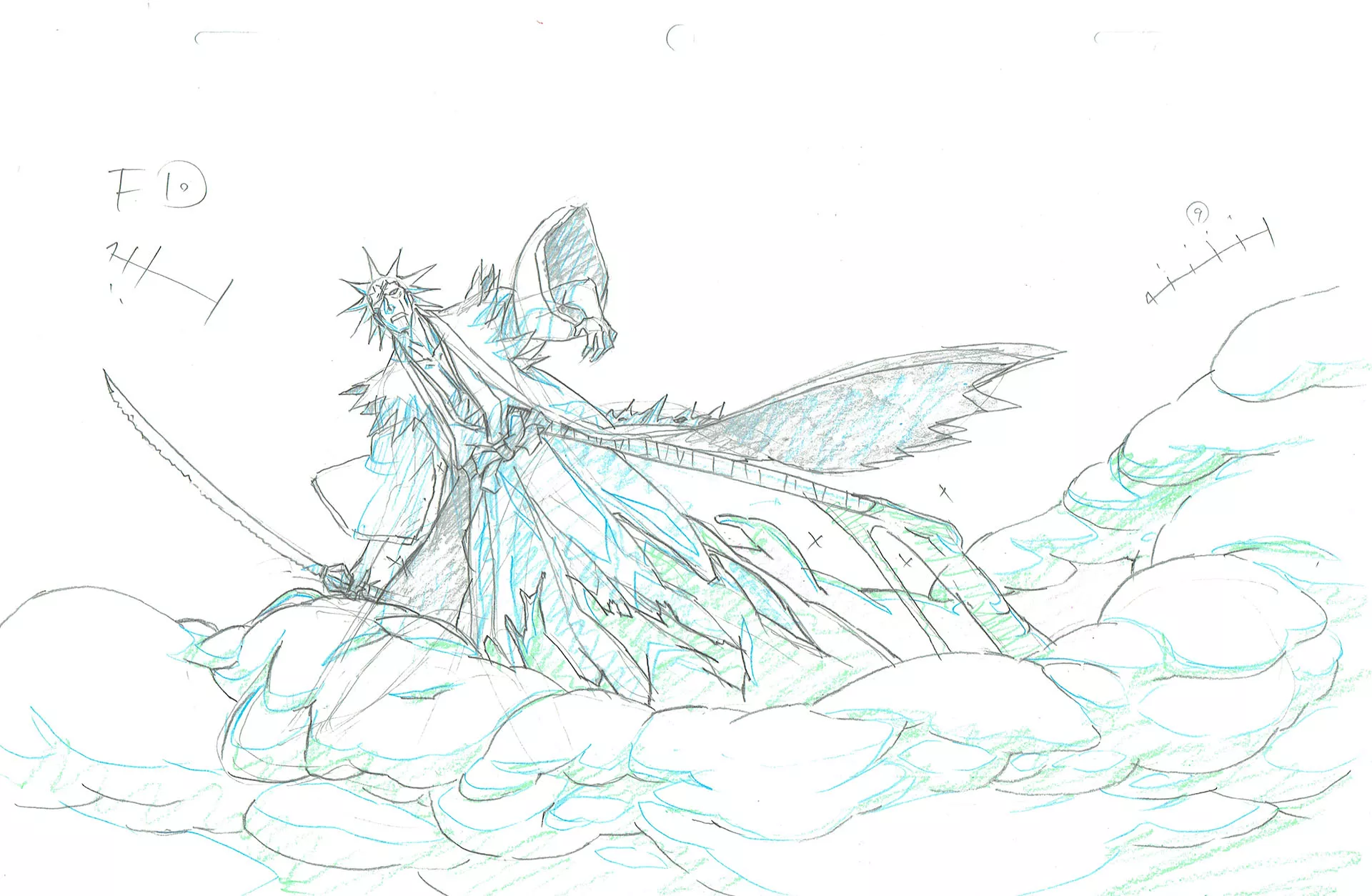 KUBO Tite - BLEACH — 3876 – Bleach – Kenpachi Zaraki – Genga