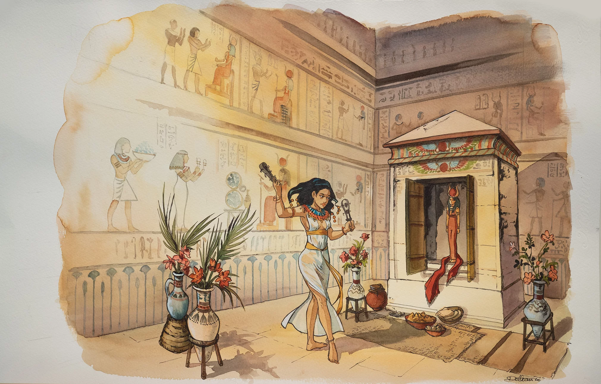 Isabelle DETHAN — The Straw king — illustration - Sacred dance of Neith