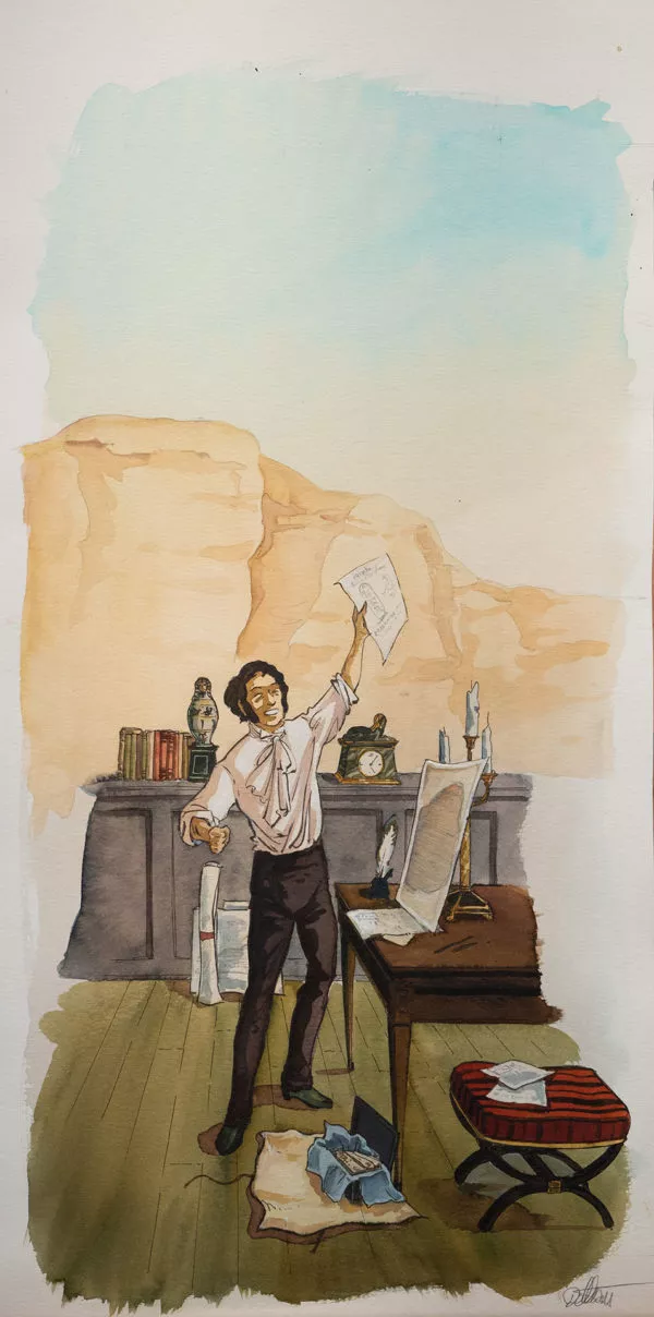 Isabelle DETHAN — A day wirh with Champollion (Louvre Museum) — Champollion and the Rosetta stone