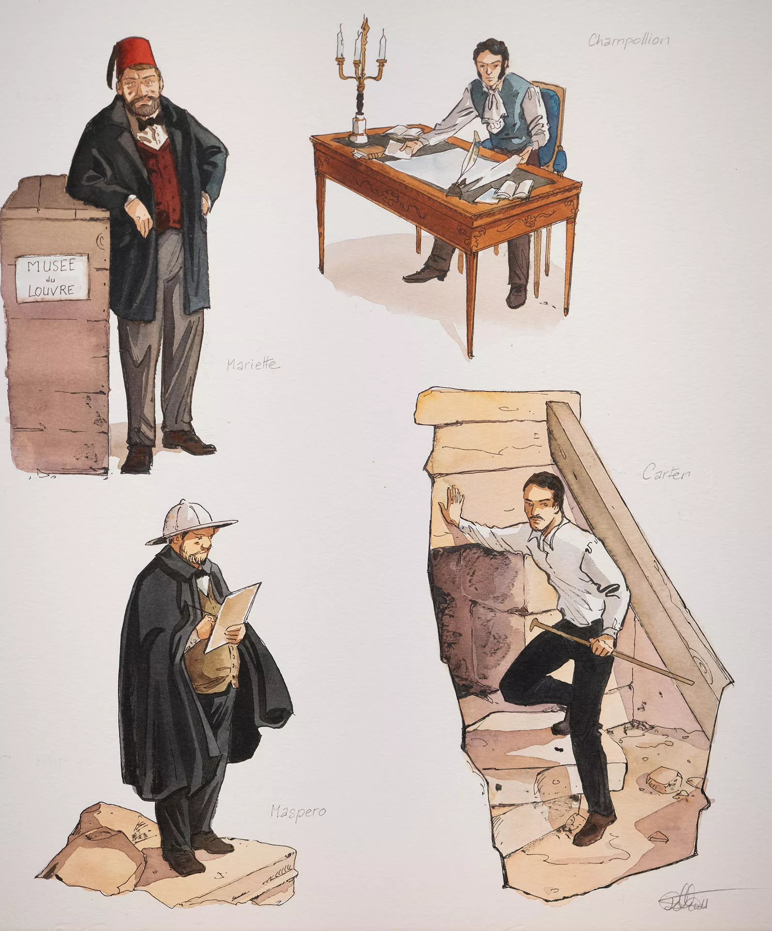 Isabelle DETHAN — Le Figaro Histoire — Illustration - Mariette, Champollion, Maspero et Carter