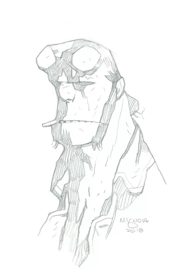 Mike MIGNOLA — 121 – Hellboy – bust original drawing