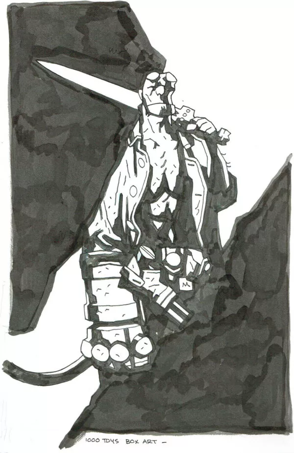 Mike MIGNOLA — 134 – Hellboy – illustration – “1000 Toys” box art