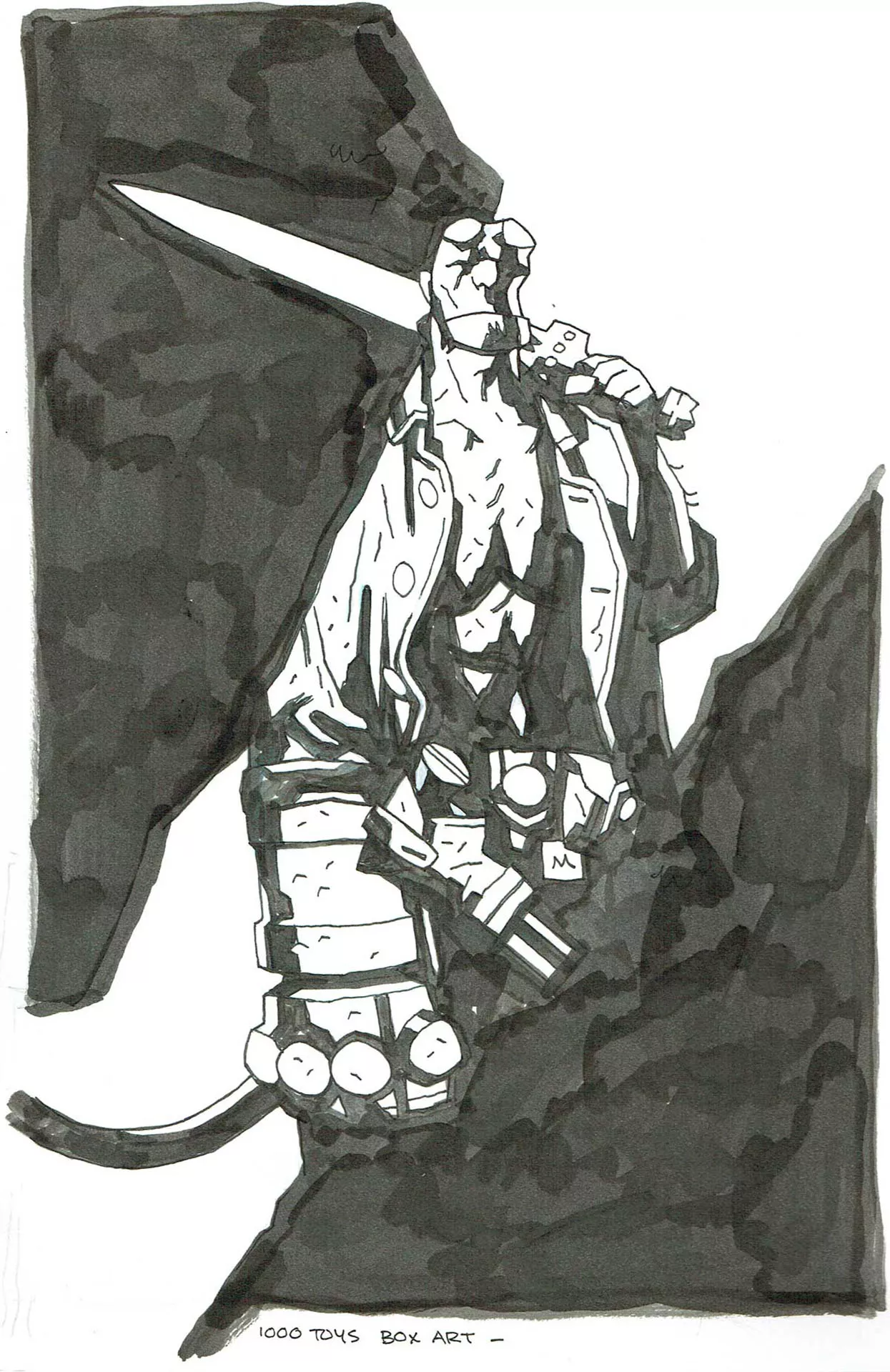Mike MIGNOLA — 134 – Hellboy – illustration – « 1000 Toys » box art