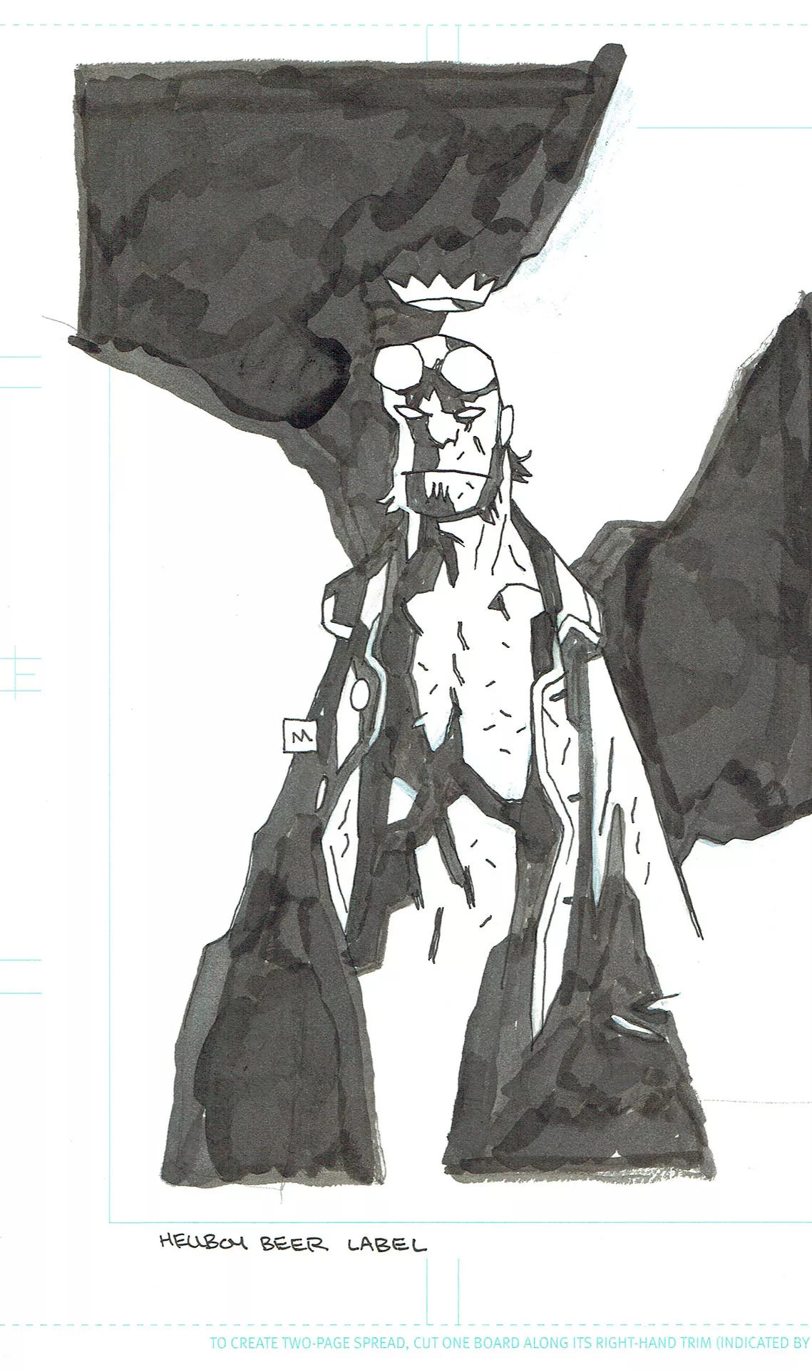 Mike MIGNOLA — 135 – Hellboy – illustration – étiquette de bière