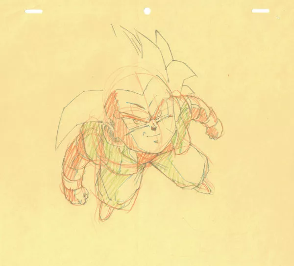 TORIYAMA Akira - DRAGON BALL — 4521 – Dragon Ball Z – Ep 261 – Gotenks SSJ 3 – Correction Genga