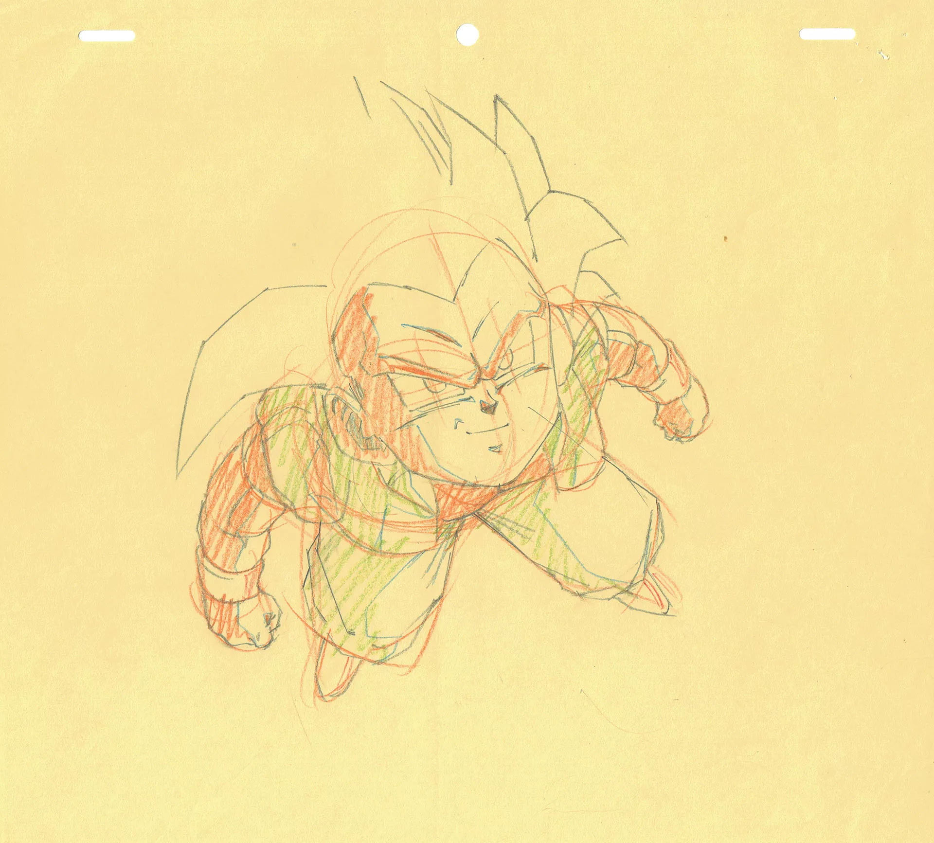 TORIYAMA Akira - DRAGON BALL — 4521 – Dragon Ball Z – Ep 261 – Gotenks SSJ 3 – Correction Genga