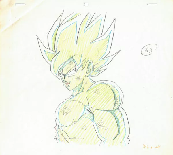 TORIYAMA Akira - DRAGON BALL — 4563 – Dragon Ball Z – Ep 98 – Son Goku Super Saiyan SSJ – Genga