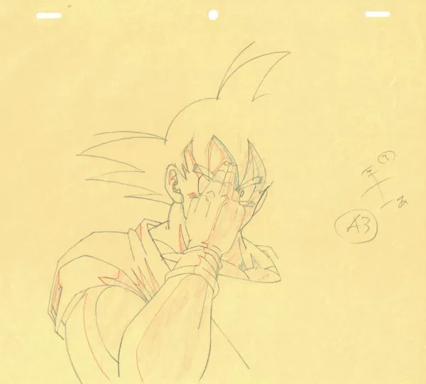 TORIYAMA Akira - DRAGON BALL — 4580 – Dragon Ball Z – Ep 244 – Son Goku – Téléportation – Correction Genga