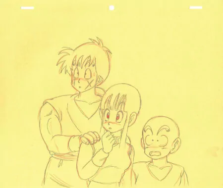  TORIYAMA Akira - DRAGON BALL | Dragon Ball – Krillin, Yamcha, Chi-Chi – correction genga – 3949 — Page 