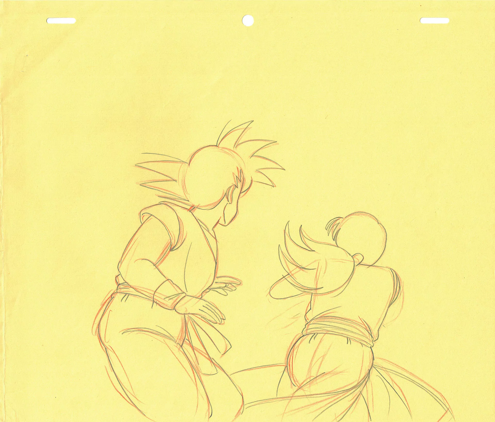 TORIYAMA Akira - DRAGON BALL — Dragon Ball – Son Goku and Chi-Chi – correction genga – 4204