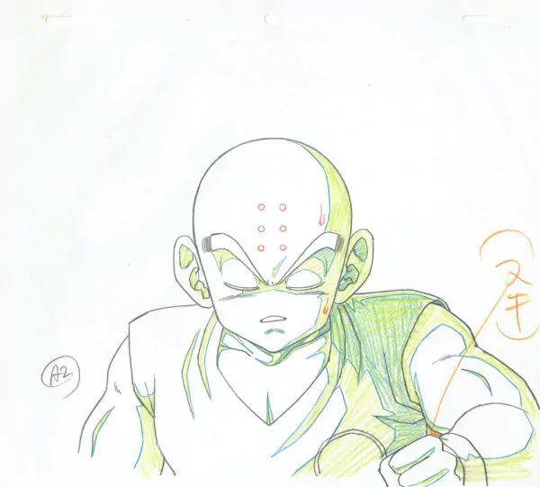 TORIYAMA Akira - DRAGON BALL — Dragon Ball Z – DBZ – Krilin – genga – 5174