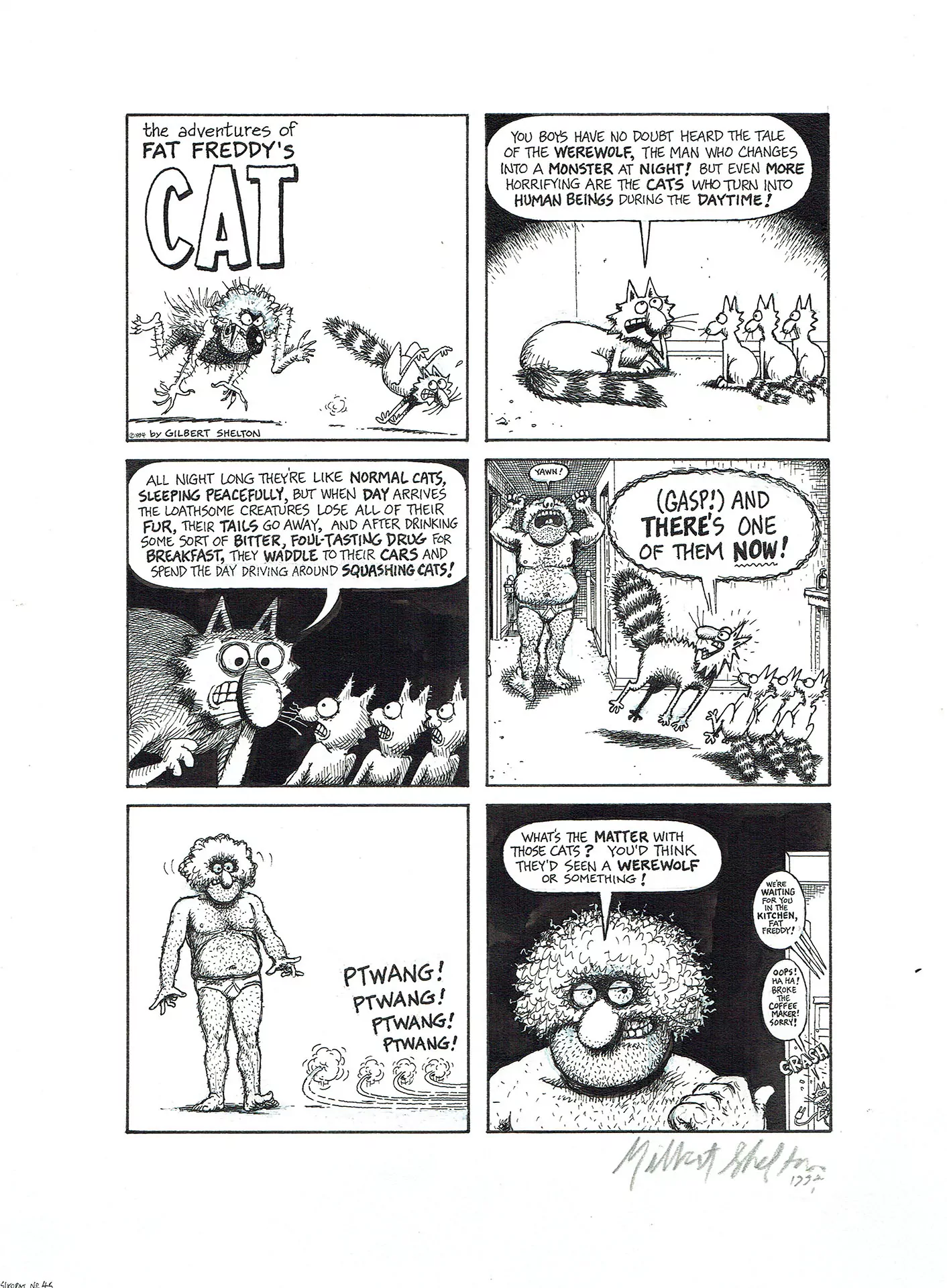 Gilbert SHELTON — The Freak Brothers – Fat Freddy’s cat – The werewolf Gilbert SHELTON — The Freak Brothers – Fat Freddy’s cat – The werewolf