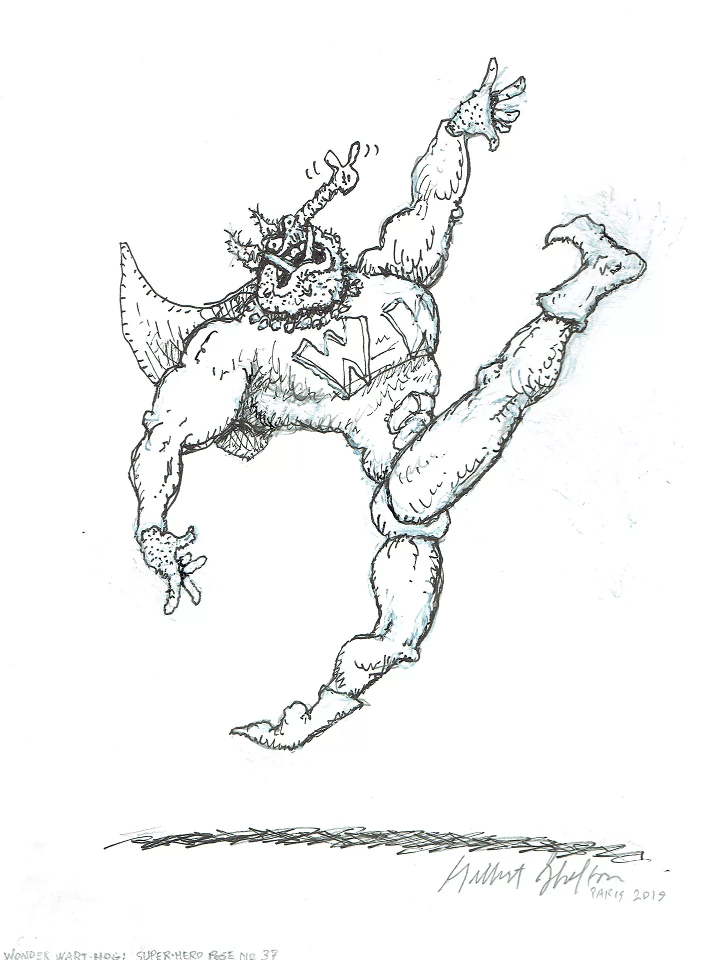 Gilbert SHELTON — Wonder Wart-Hog – Super-Phacochère bondissant Gilbert SHELTON — Wonder Wart-Hog – Super-Phacochère bondissant
