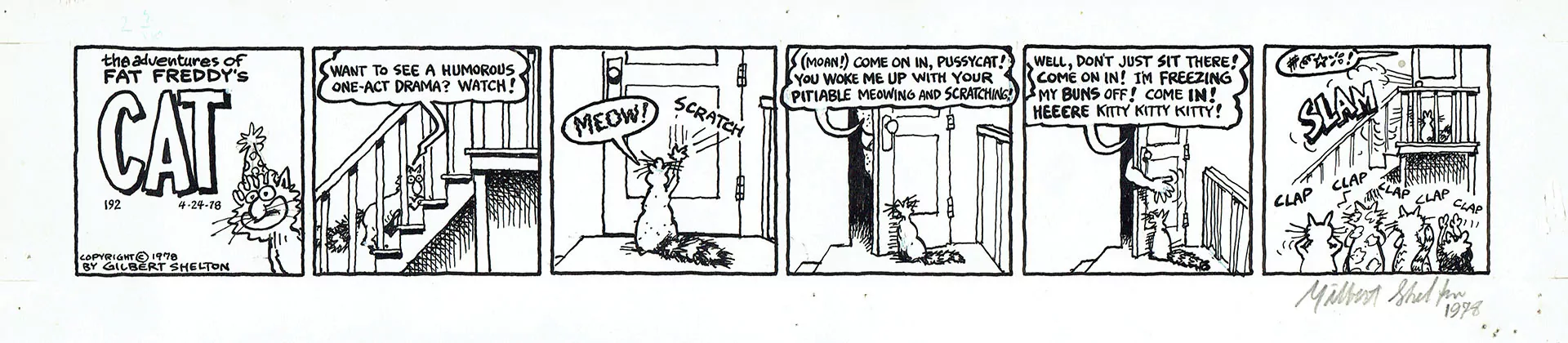 Gilbert SHELTON — The Freak Brothers – Fat Freddy’s Cat — Strip 192
