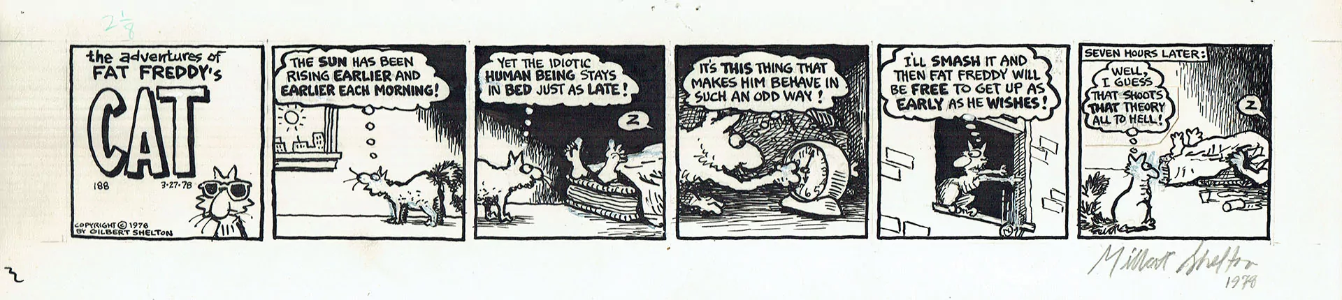 Gilbert SHELTON — The Freak Brothers – Fat Freddy&rsquo;s Cat — Strip 188